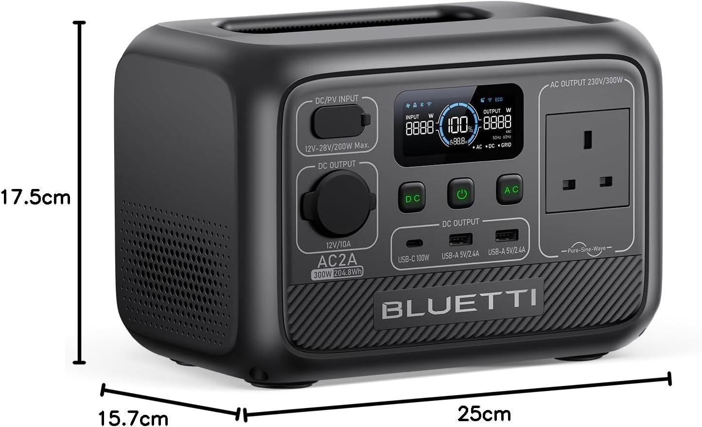 BLUETTI AC2A | Station Électrique Portable 204Wh 300W – Image 9