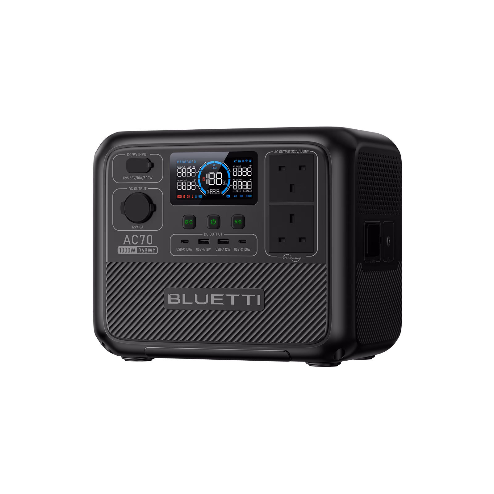 BLUETTI AC70 Portable Power Station 768Wh | Power Lifting 2000W – product image 2
