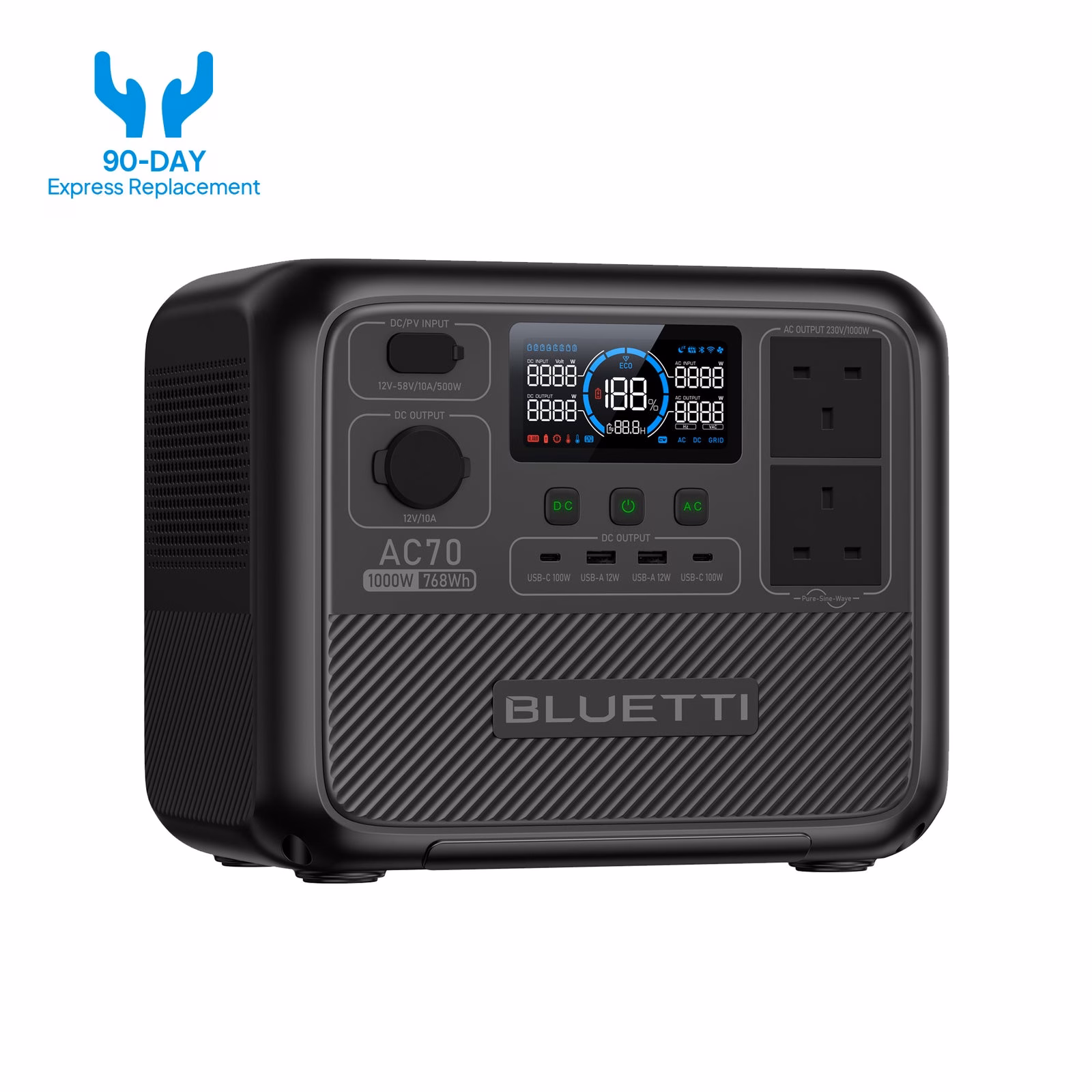 BLUETTI AC70 Portable Power Station 768Wh | Power Lifting 2000W – product image 1