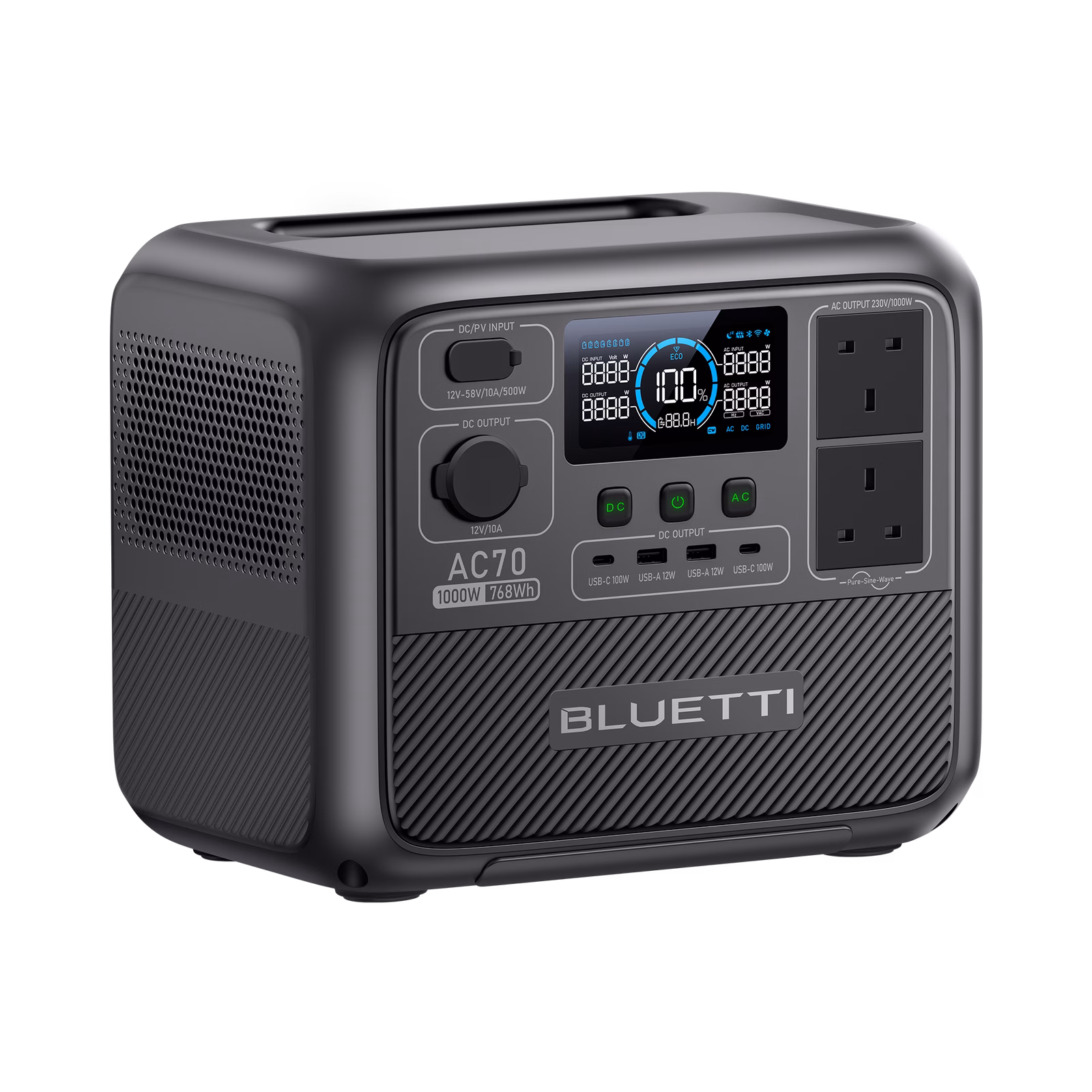 BLUETTI AC70 Portable Power Station 768Wh | Power Lifting 2000W – product image 3