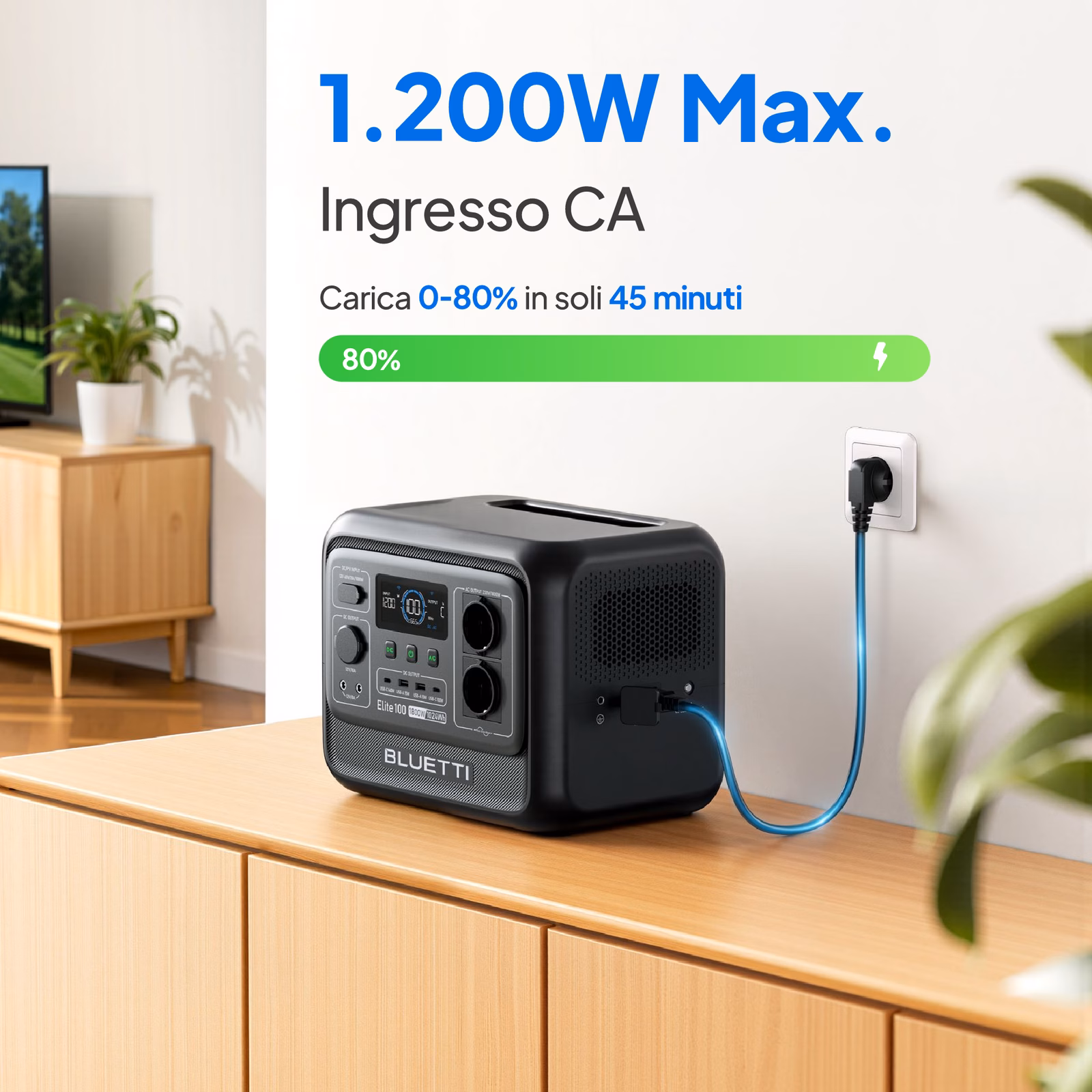 BLUETTI Elite 100 V2 Power Station 1024Wh | LiFePO4 per Camper – immagine prodotto 1